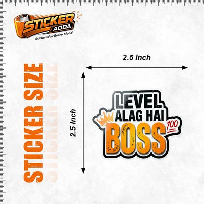 Level Alag Hai Boss™ Funny Attitude Sticker | Premium Waterproof Vinyl Laptop, Car & Bike Sticker