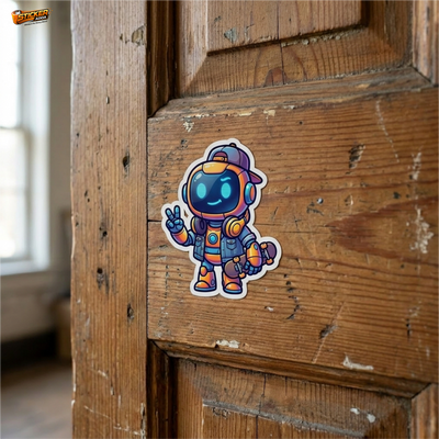 Street Vibe Robot Skater™ Sticker – Cool Astronaut Character Vinyl Decal for Laptop, Bike & Helmet