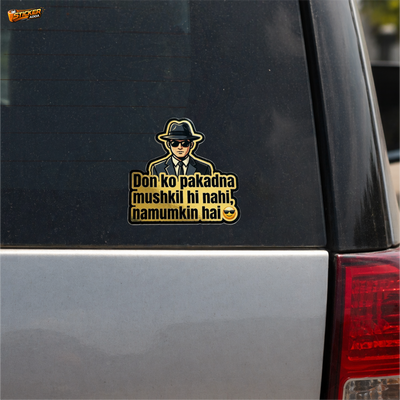 Don Ko Pakadna Mushkil Hi Nahi Namumkin Hai™ Attitude Sticker | Premium Waterproof Vinyl Car, Bike & Laptop Sticker