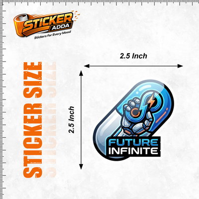 Future Infinite™ Tech Hand Sticker | Premium Waterproof Vinyl Car & Laptop Sticker | Futuristic Power Gesture Decal