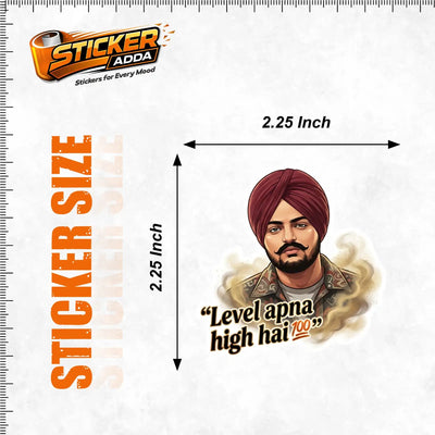 Level Apna High Hai™ Punjabi Attitude Sticker | Premium Waterproof Vinyl Laptop, Car & Bike Sticker