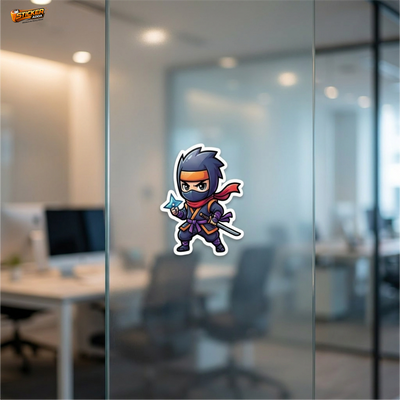 Stealth Ninja Warrior™ Sticker – Cool Shinobi Character Vinyl Decal for Laptop, Bike & Helmet
