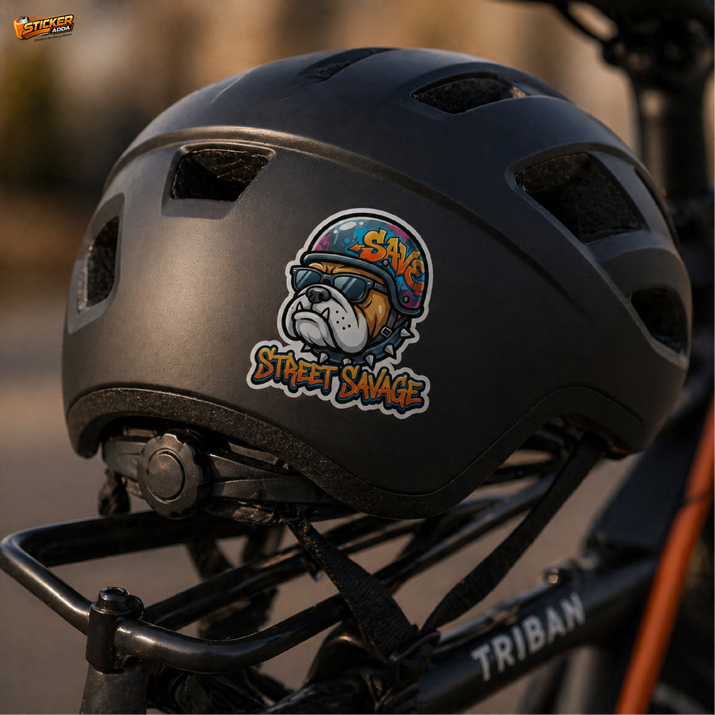 Street Savage™ Bulldog Sticker | Premium Waterproof Vinyl Car & Bike Sticker | Bold Attitude Rider Decal | StickerAdda™