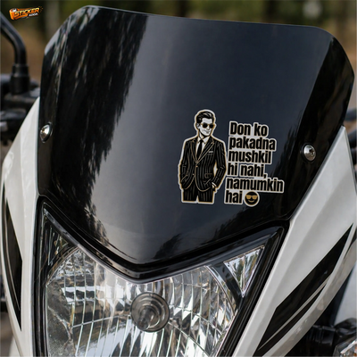 Don Ko Pakadna Mushkil Hi Nahi Namumkin Hai™ Attitude Sticker for Bike, Car & Helmet | Waterproof Vinyl Decal