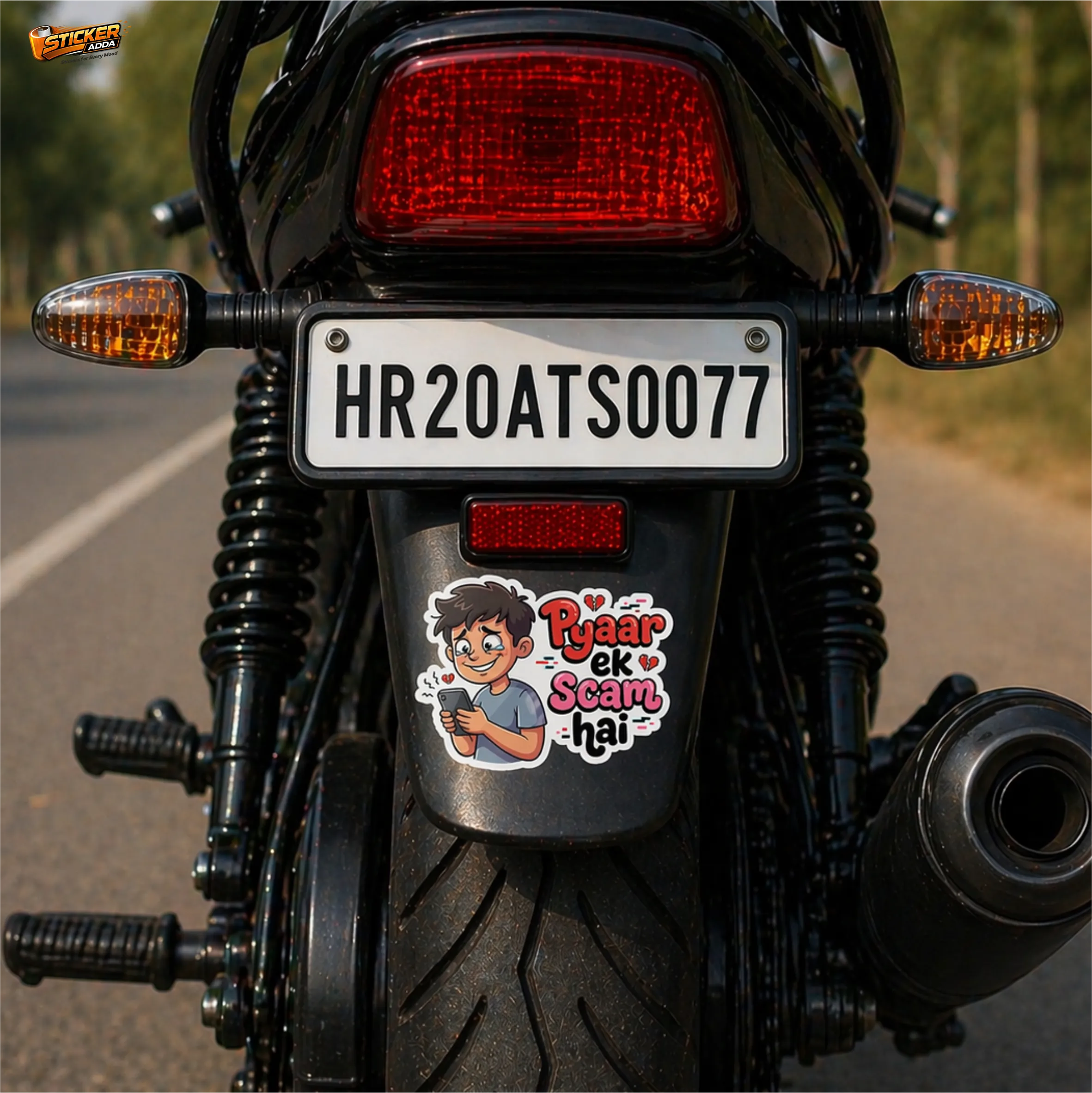 Pyaar Ek Scam Hai™ Funny Attitude Sticker | Premium Vinyl Waterproof Car, Bike & Laptop Sticker | StickerAdda™