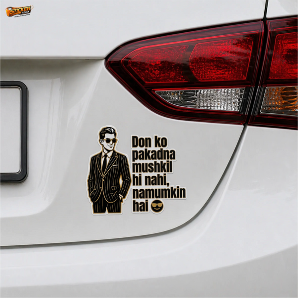 Don Ko Pakadna Mushkil Hi Nahi Namumkin Hai™ Attitude Sticker for Bike, Car & Helmet | Waterproof Vinyl Decal