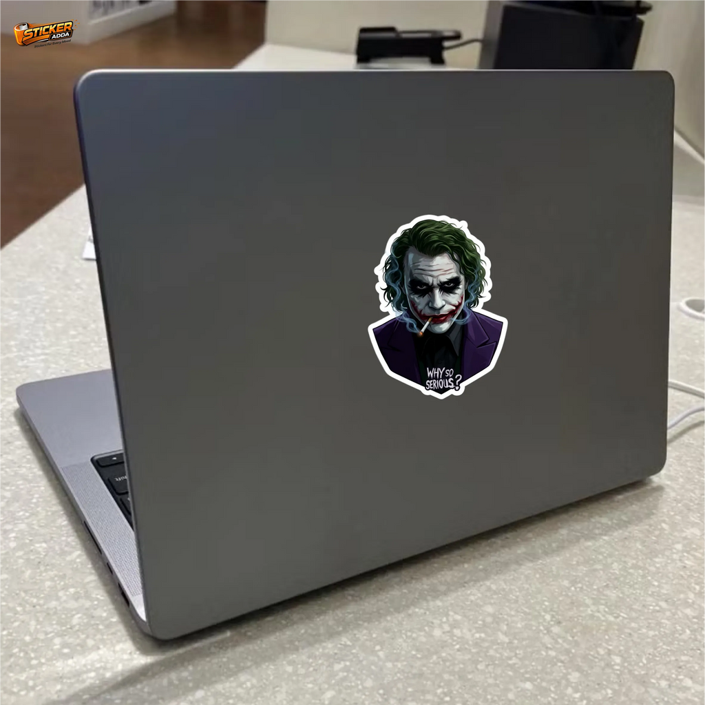 Why So Serious™ Joker Sticker | Waterproof Vinyl Laptop, Car & Bike Sticker | StickerAdda™
