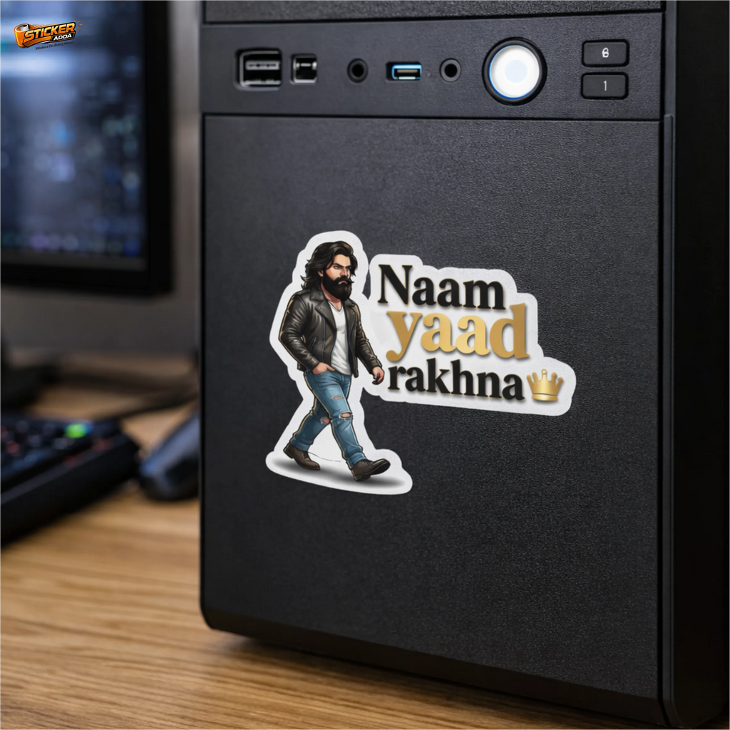 Naam Yaad Rakhna™ Attitude Sticker | Waterproof Vinyl Car, Bike & Laptop Sticker | StickerAdda™