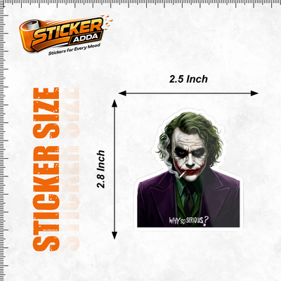 Joker “Why So Serious?”™ Sticker | Premium Waterproof Vinyl Laptop, Mobile, Car & Bike Sticker