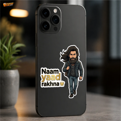 Naam Yaad Rakhna Attitude Sticker | Savage Premium Vinyl Waterproof Decal for Car, Bike, Laptop & Helmet