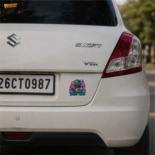 Beast Mode™ Cyber Bear Sticker | Premium Waterproof Vinyl Car & Laptop Sticker | Aggressive Power Decal | StickerAdda™