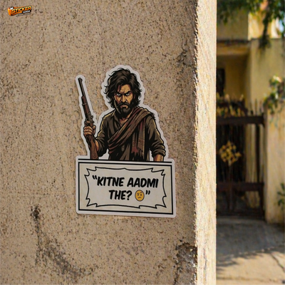 Kitne Aadmi The?™ Funny Dialogue Attitude Sticker™ | Premium Vinyl Waterproof Car, Bike & Laptop Sticker