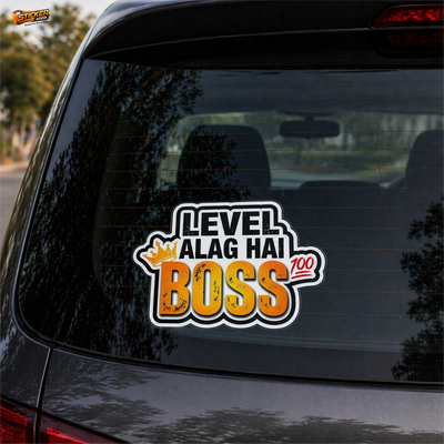 Level Alag Hai Boss™ Funny Attitude Sticker | Premium Waterproof Vinyl Laptop, Car & Bike Sticker