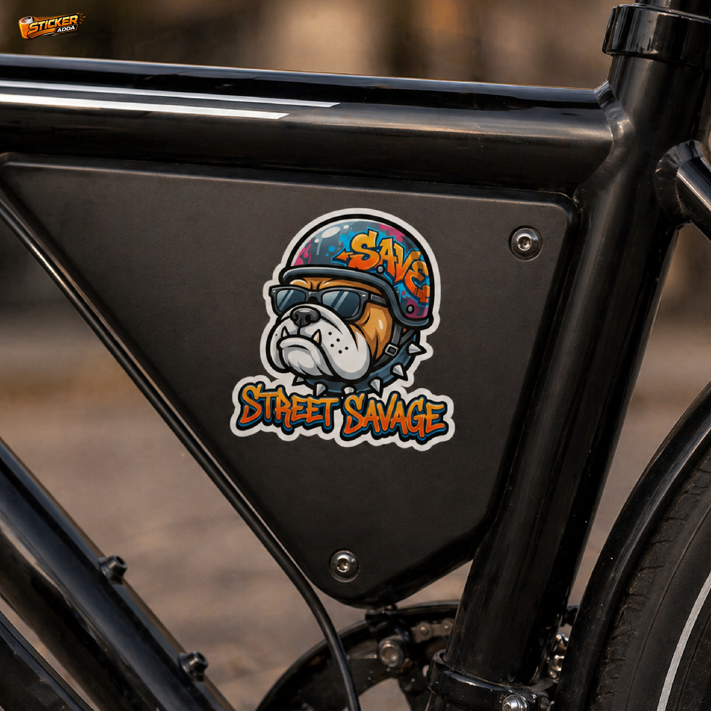 Street Savage™ Bulldog Sticker | Premium Waterproof Vinyl Car & Bike Sticker | Bold Attitude Rider Decal | StickerAdda™