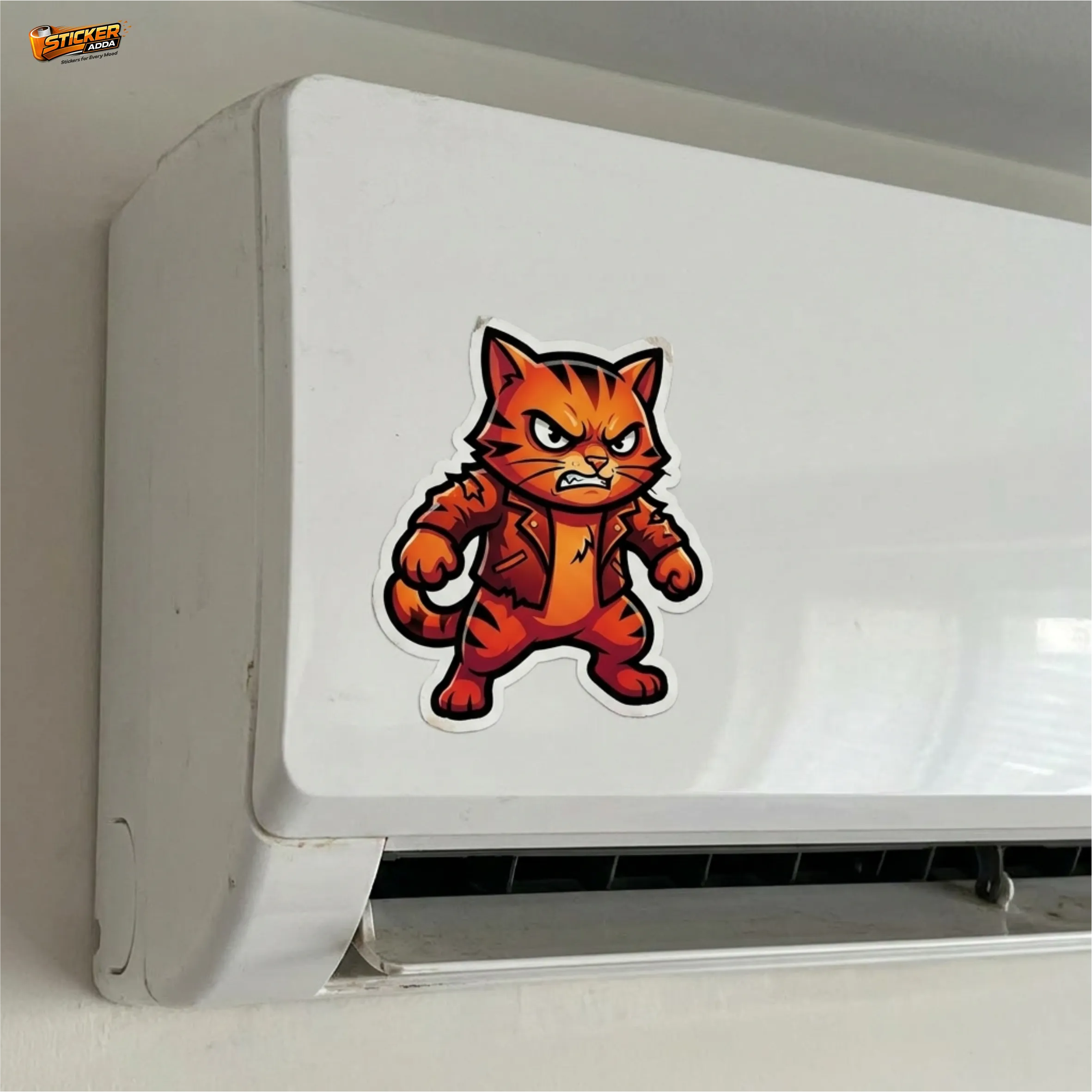 Angry Attitude Cat™ Sticker | Savage Cartoon Character Waterproof Vinyl Decal for Car, Bike, Laptop & Helmet | Stylish Character Sticker | StickerAdda™