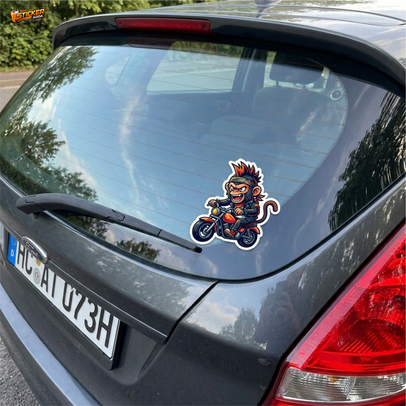 Rebel Rider Monkey™ Sticker – Savage Biker Monkey Vinyl Decal for Laptop, Bike & Helmet 3