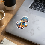 Urban Monkey Vibes™ Sticker | Cool Skater Monkey Waterproof Vinyl Decal for Car, Bike, Laptop & Helmet thumbnail