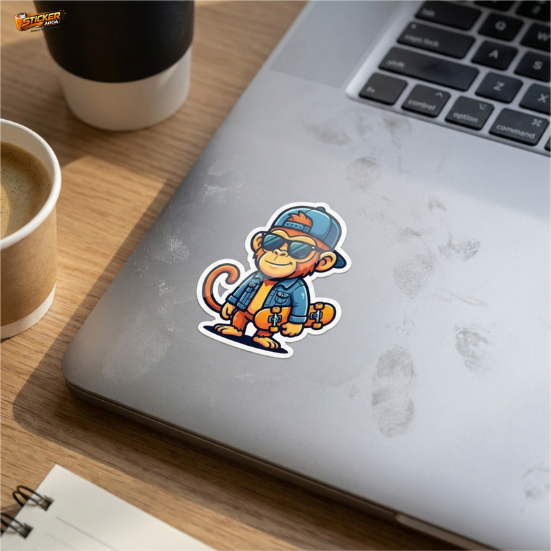 Urban Monkey Vibes™ Sticker | Cool Skater Monkey Waterproof Vinyl Decal for Car, Bike, Laptop & Helmet 3