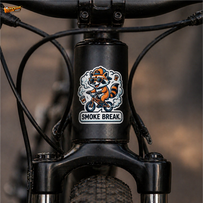 Smoke Break™ Raccoon Sticker | Premium Waterproof Vinyl Car & Bike Sticker | Funny Chill Vibe Decal