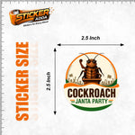 Cockroach Janta Party™ Funny Sticker | Premium Waterproof Vinyl Car, Bike, Laptop & Helmet Sticker | StickerAdda™ thumbnail