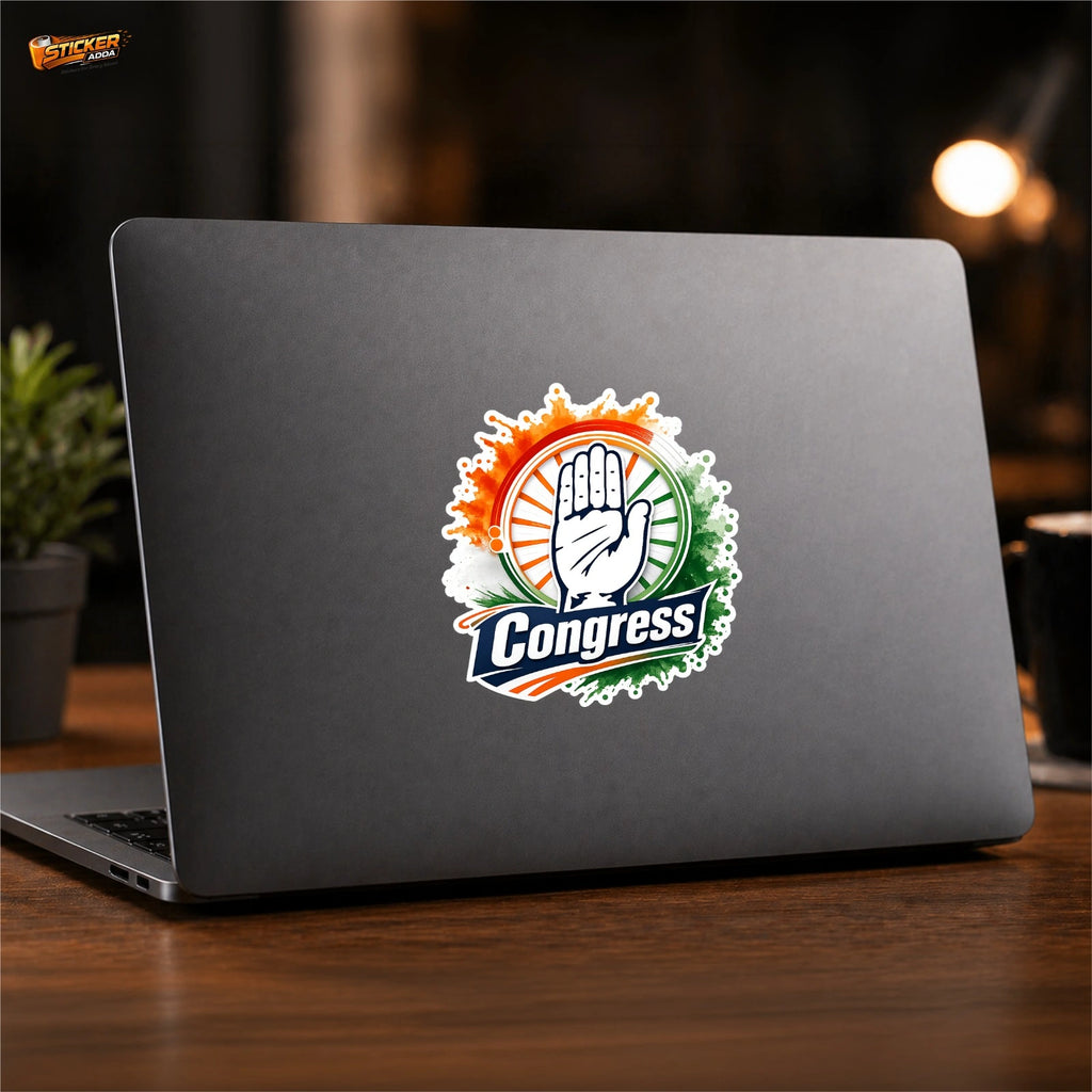 Indian National Congress™ Sticker | Premium Waterproof Vinyl Car, Bike, Laptop & Helmet Sticker | StickerAdda™