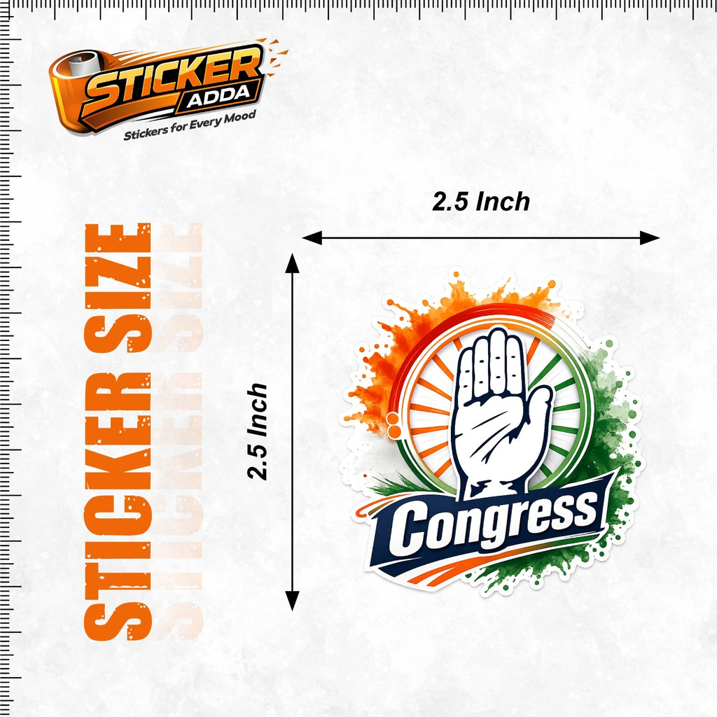 Indian National Congress™ Sticker | Premium Waterproof Vinyl Car, Bike, Laptop & Helmet Sticker | StickerAdda™