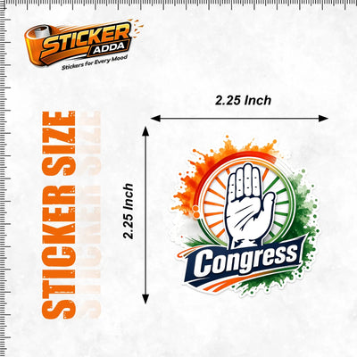 Indian National Congress™ Sticker | Premium Waterproof Vinyl Car, Bike, Laptop & Helmet Sticker | StickerAdda™