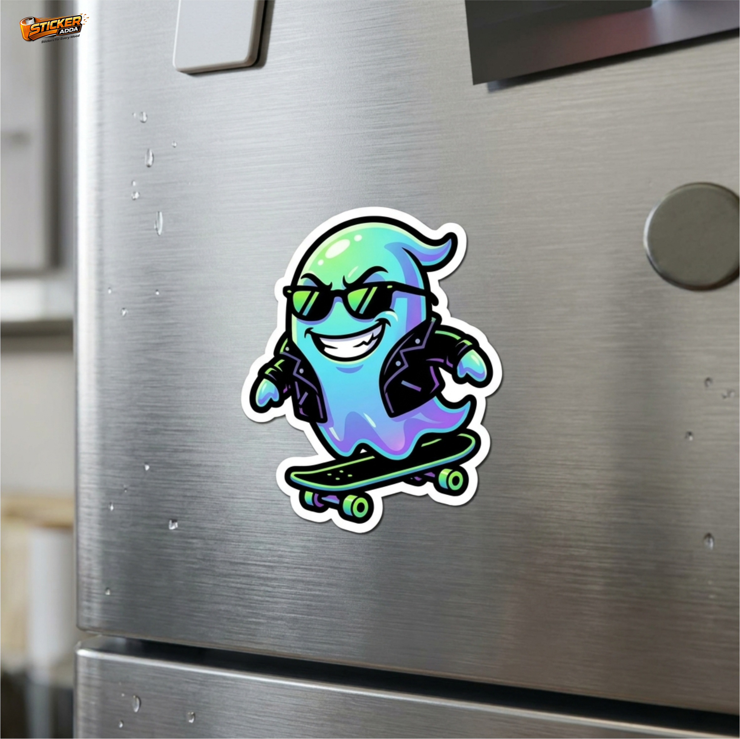 Ghost Rider Swag™ Sticker – Cool Skateboarding Spirit Vinyl Decal for Laptop, Bike & Helmet | StickerAdda™