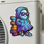 Street Vibe Ghost Graffiti™ Sticker – Cool Hoodie Character Vinyl Decal for Laptop, Bike & Helmet thumbnail