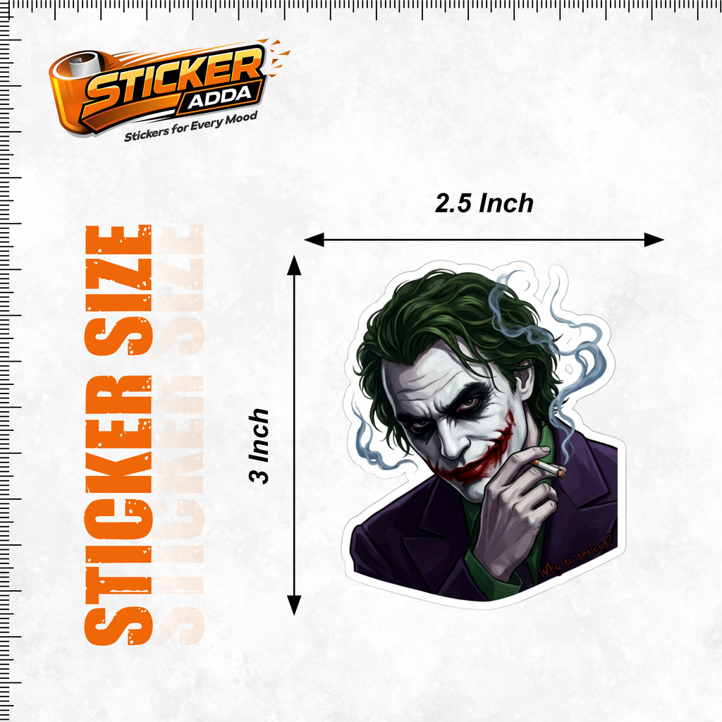Why So Serious™ Funny Attitude Sticker | Premium Waterproof Vinyl Laptop, Car & Bike Sticker | StickerAdda™