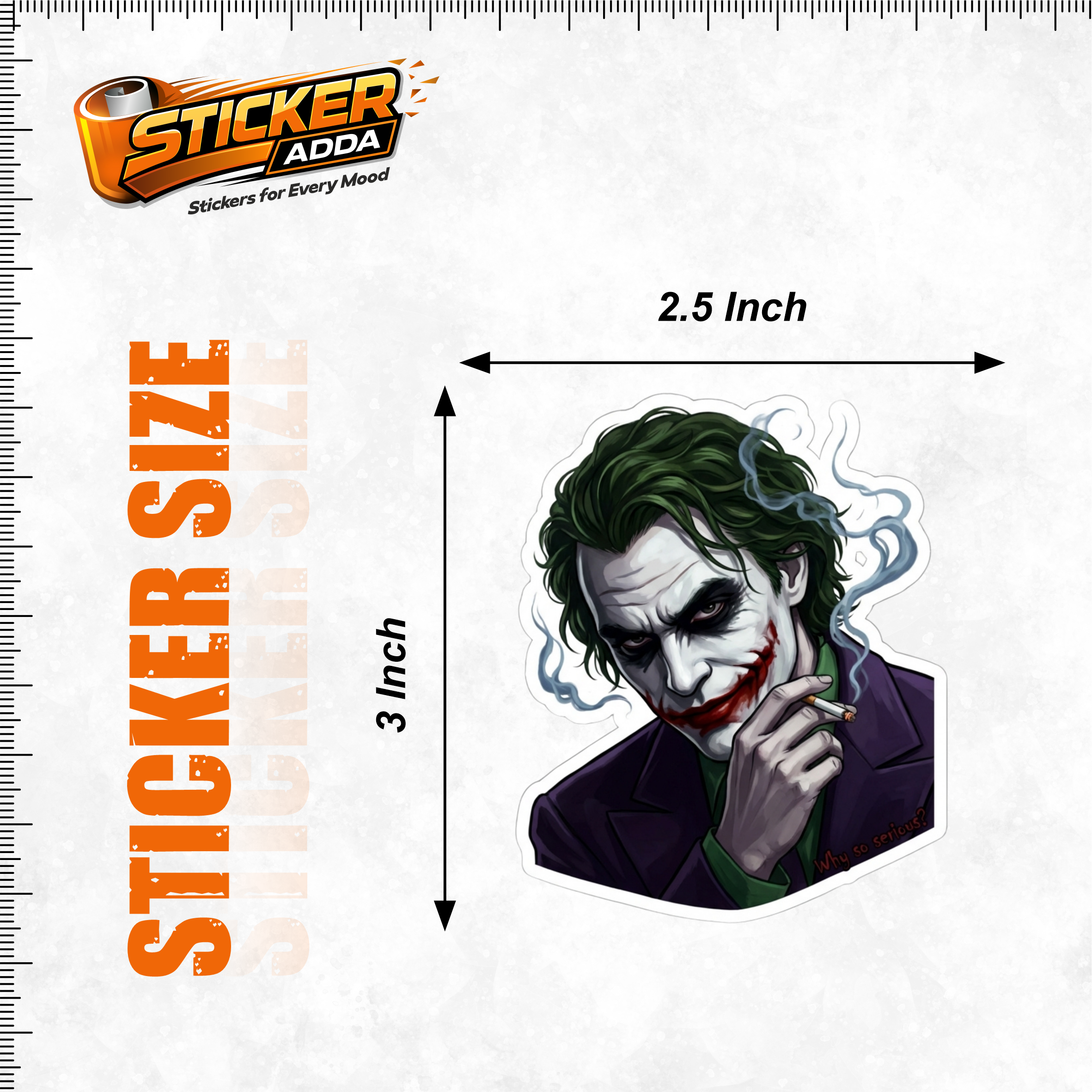 Why So Serious™ Funny Attitude Sticker | Premium Waterproof Vinyl Laptop, Car & Bike Sticker | StickerAdda™