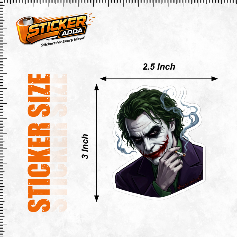 Why So Serious™ Funny Attitude Sticker | Premium Waterproof Vinyl Laptop, Car & Bike Sticker 3