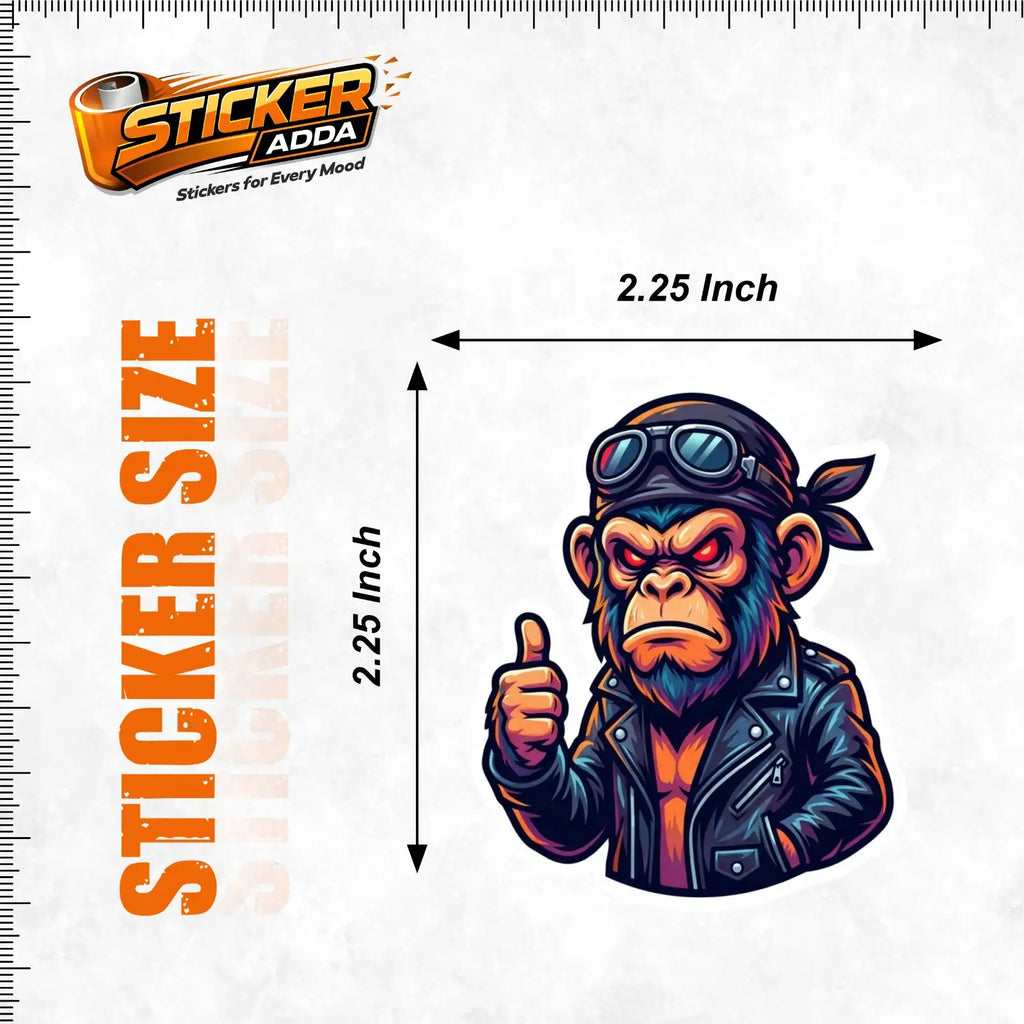 monkey biker sticker