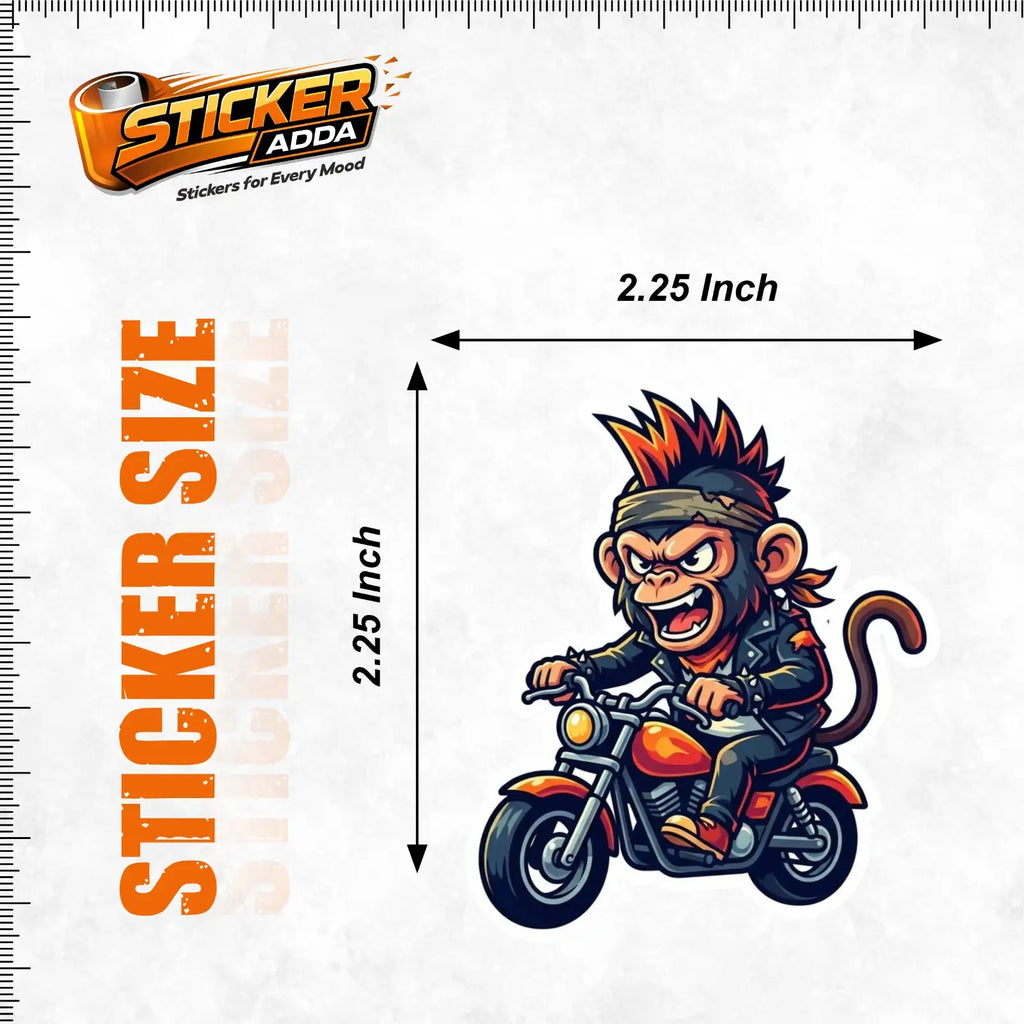 monkey riding bike sticker