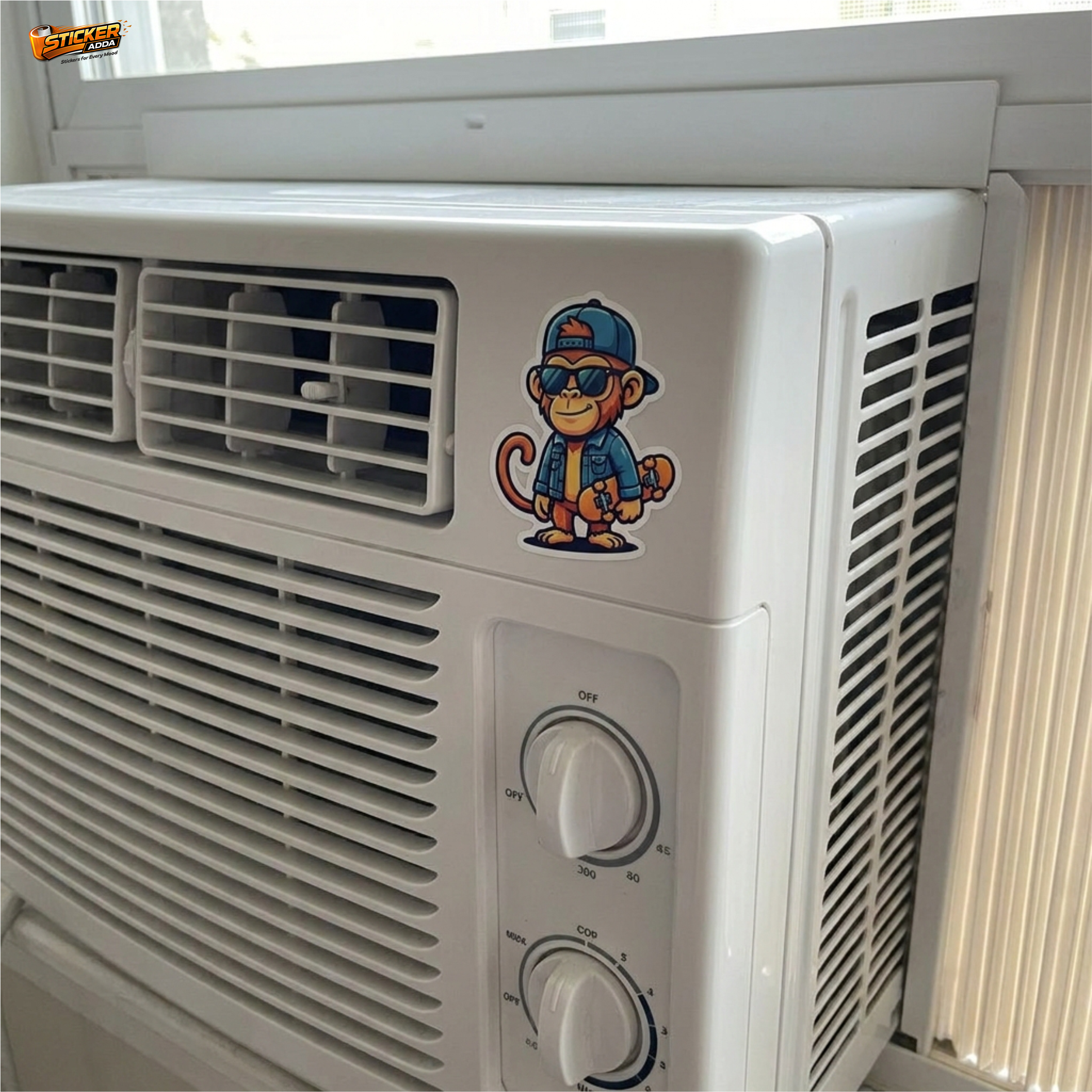 Urban Monkey Vibes™ Sticker | Cool Skater Monkey Waterproof Vinyl Decal for Car, Bike, Laptop & Helmet | Stylish Cartoon Character Sticker | StickerAdda™