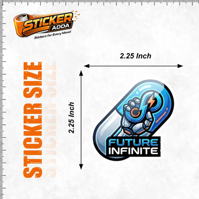 Future Infinite™ Tech Hand Sticker | Premium Waterproof Vinyl Car & Laptop Sticker | Futuristic Power Gesture Decal