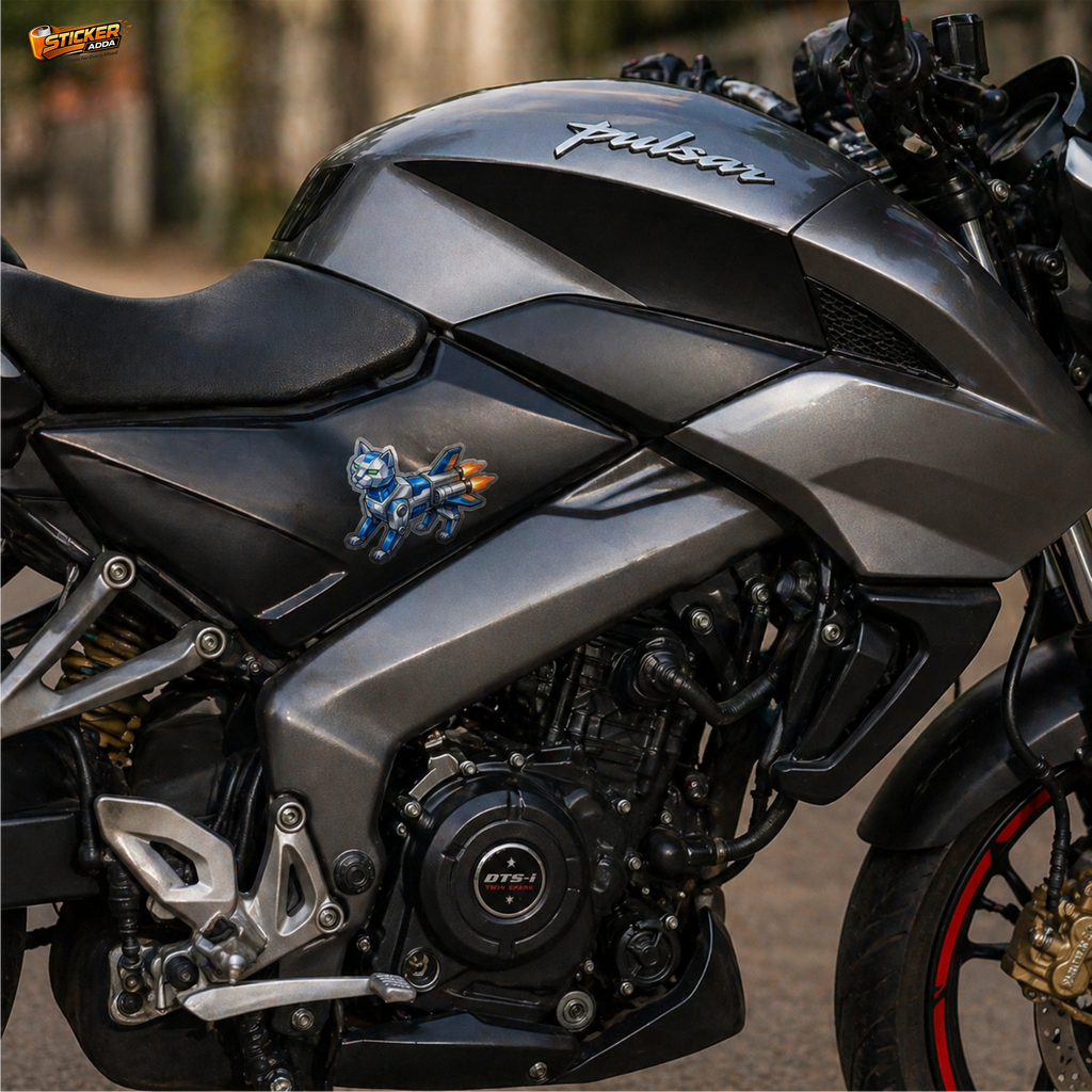 Jet Cat™ Robo Animal Sticker | Premium Waterproof Vinyl Car & Bike Sticker | Futuristic Tech Decal | StickerAdda™