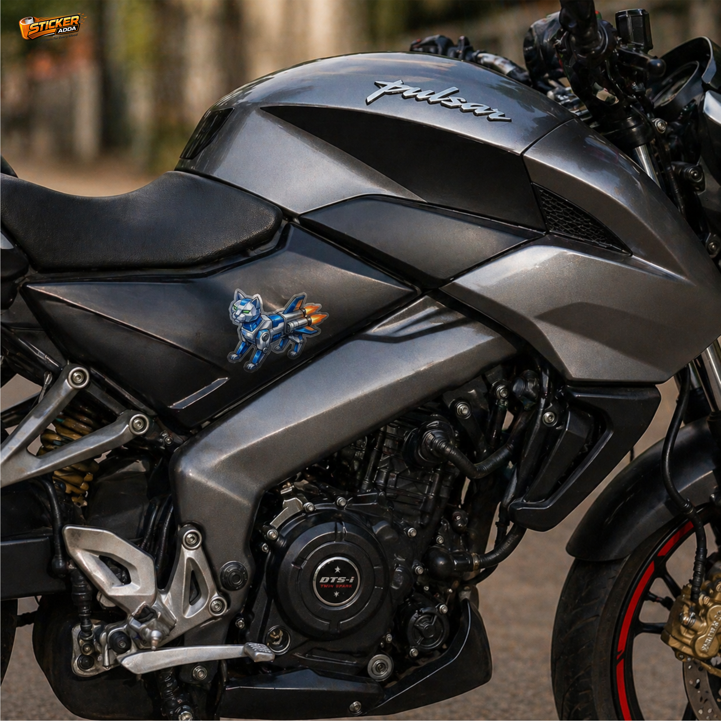Jet Cat™ Robo Animal Sticker | Premium Waterproof Vinyl Car & Bike Sticker | Futuristic Tech Decal | StickerAdda™