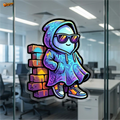 Street Vibe Ghost Graffiti™ Sticker – Cool Hoodie Character Vinyl Decal for Laptop, Bike & Helmet | StickerAdda™