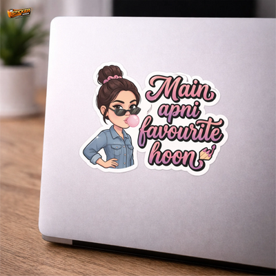 Main Apni Favourite Hoon™ Girl Attitude Sticker | Waterproof Vinyl Laptop, Phone & Wall Sticker