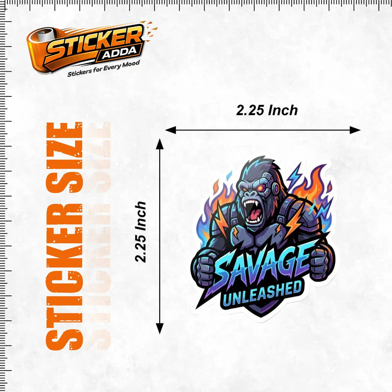 Savage Unleashed Gorilla™ Car Sticker | Premium Waterproof Vinyl Decal | Bold Beast Mode Attitude Sticker 4