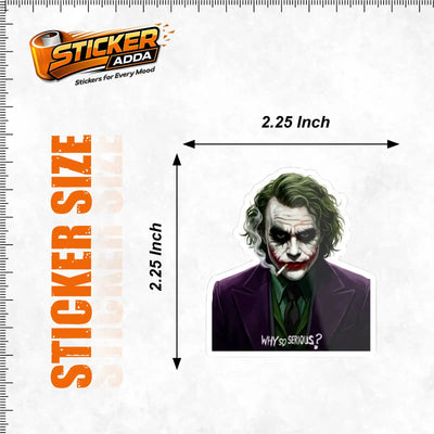 Joker “Why So Serious?”™ Sticker | Premium Waterproof Vinyl Laptop, Mobile, Car & Bike Sticker