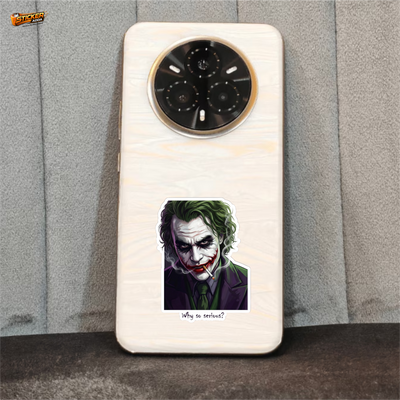 Why So Serious?™ Joker Inspired Sticker | Premium Waterproof Vinyl Laptop, Phone, Car & Wall Decal