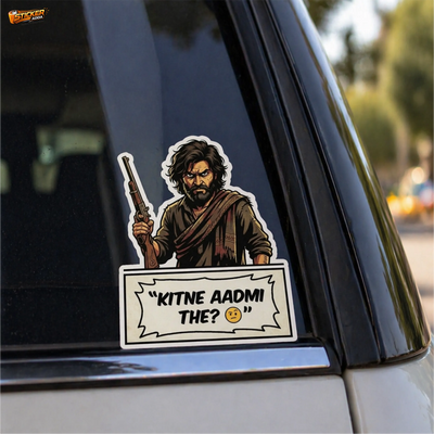 Kitne Aadmi The?™ Funny Dialogue Attitude Sticker™ | Premium Vinyl Waterproof Car, Bike & Laptop Sticker