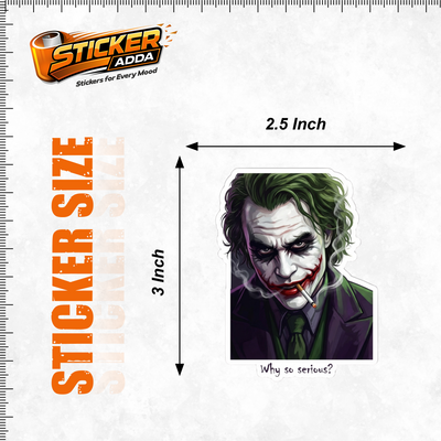 Why So Serious?™ Joker Inspired Sticker | Premium Waterproof Vinyl Laptop, Phone, Car & Wall Decal