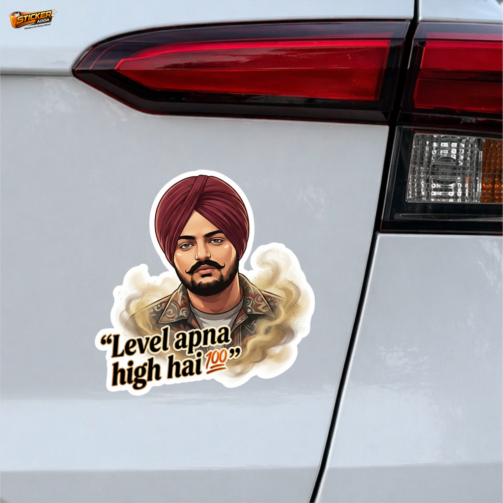 Level Apna High Hai™ Punjabi Attitude Sticker | Premium Waterproof Vinyl Laptop, Car & Bike Sticker | StickerAdda™