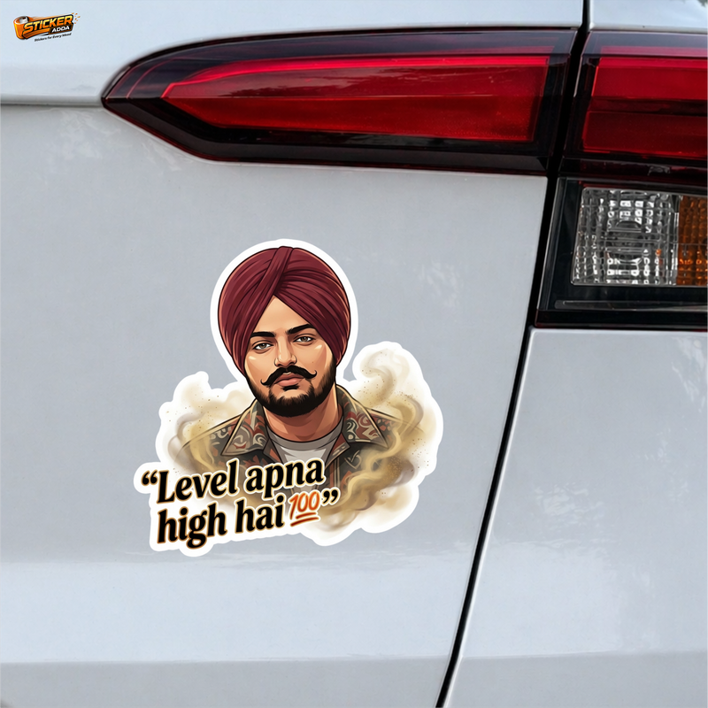 Level Apna High Hai™ Punjabi Attitude Sticker | Premium Waterproof Vinyl Laptop, Car & Bike Sticker 1