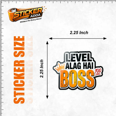 Level Alag Hai Boss™ Funny Attitude Sticker | Premium Waterproof Vinyl Laptop, Car & Bike Sticker