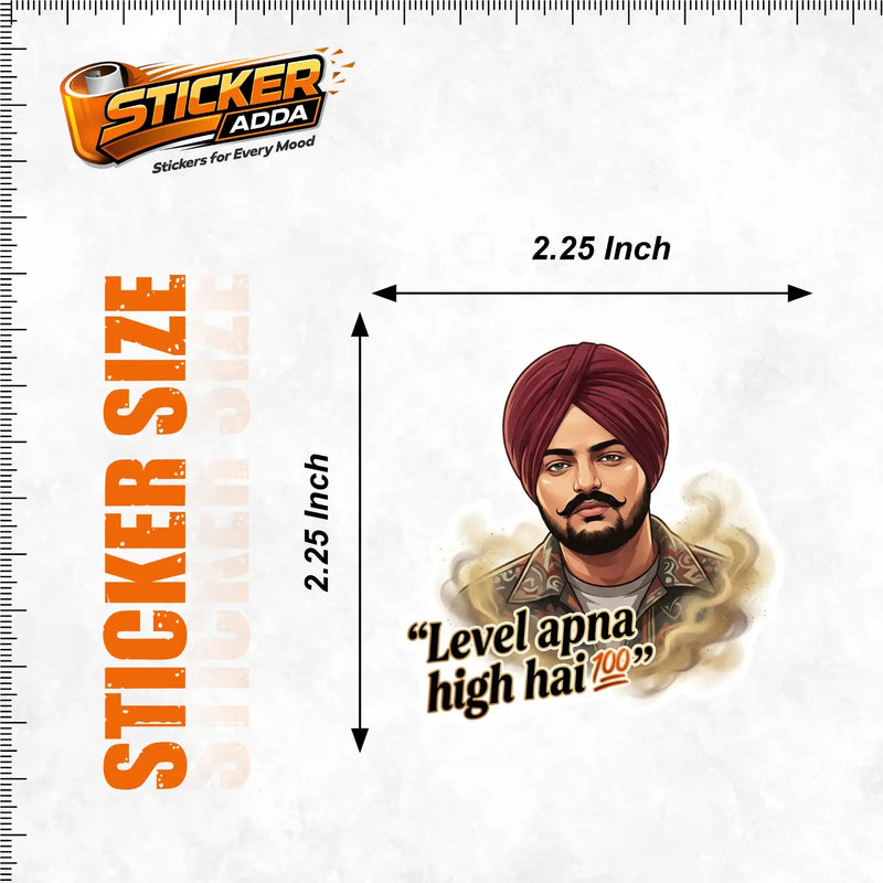 Level Apna High Hai™ Punjabi Attitude Sticker | Premium Waterproof Vinyl Laptop, Car & Bike Sticker 3
