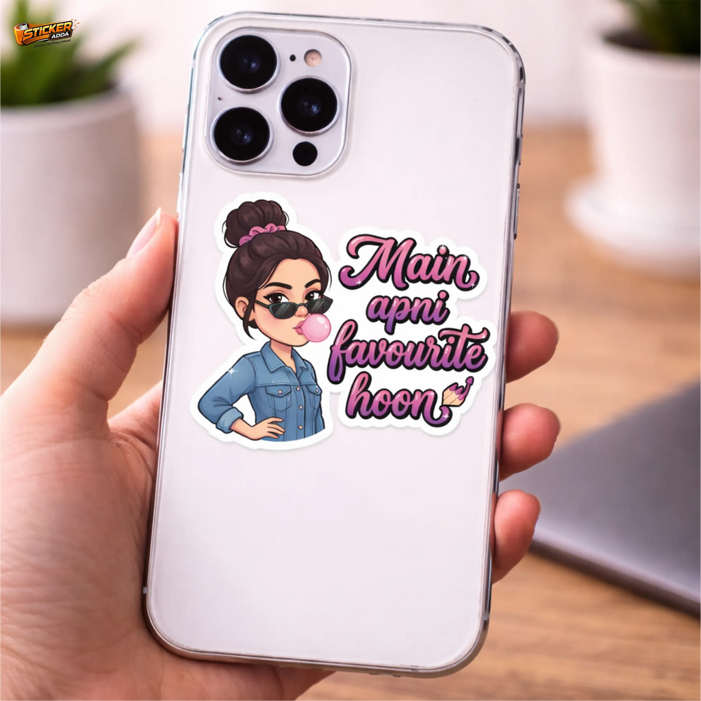Main Apni Favourite Hoon™ Girl Attitude Sticker | Waterproof Vinyl Laptop, Phone & Wall Sticker | StickerAdda™